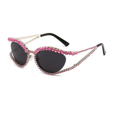 Load image into Gallery viewer, Fashionable Cat Eye Shaped Diamond Studded Sunglasses