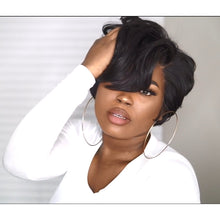 Load image into Gallery viewer, Black bob micro curl short hair