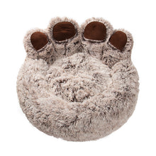 Load image into Gallery viewer, Dog Bed Cat Mat Round Large Pet House Long Plush Deep Sleeping Warm Bear Paw Shape Super Soft Cushion Calm Beds