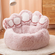 Load image into Gallery viewer, Dog Bed Cat Mat Round Large Pet House Long Plush Deep Sleeping Warm Bear Paw Shape Super Soft Cushion Calm Beds