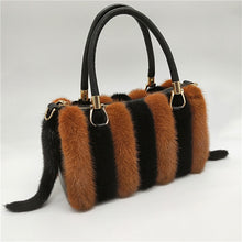 Load image into Gallery viewer, Mink Fur Leather Handbags Women's Leather Handbags