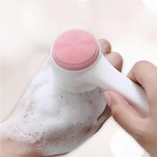 Load image into Gallery viewer, Double silicone facial cleansing brush manual massage facial brush soft