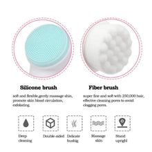 Load image into Gallery viewer, Double silicone facial cleansing brush manual massage facial brush soft