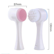 Load image into Gallery viewer, Double silicone facial cleansing brush manual massage facial brush soft