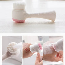 Load image into Gallery viewer, Double silicone facial cleansing brush manual massage facial brush soft