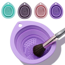 Load image into Gallery viewer, Foldable Cosmetic Brush Cleaning Bowl