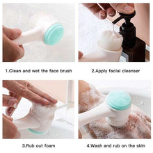 Load image into Gallery viewer, Double silicone facial cleansing brush manual massage facial brush soft