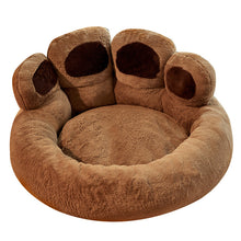 Load image into Gallery viewer, Dog Bed Cat Mat Round Large Pet House Long Plush Deep Sleeping Warm Bear Paw Shape Super Soft Cushion Calm Beds
