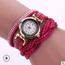 Load image into Gallery viewer, Fashion watch ladies fashion watch, diamond twisted pu belt winding fashion watch
