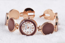 Load image into Gallery viewer, Women Watch Ladies Nobler Fashion Casual 5 Colors Wafer Design Round Dial Bracelet Watch Mujor Quartz Wristwatch Female Relojes