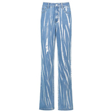 Load image into Gallery viewer, Women Baggy Jeans High Waist Trousers Graffiti Print Casual Female Pants