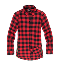 Load image into Gallery viewer, Mens Fashion Hip Hop Shirts Streetwear Urban Clothing Hiphop Men Clothes Plaid Zipper Shirt