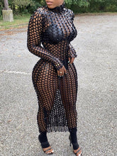Load image into Gallery viewer, High-Neck Hollowed-Out Dress