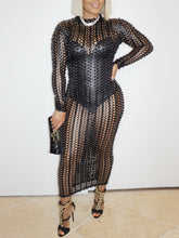 Load image into Gallery viewer, High-Neck Hollowed-Out Dress