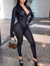 Load image into Gallery viewer, Front Zipped Full See-Through One-Piece
