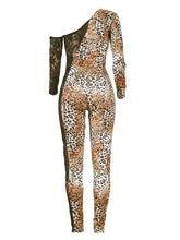 Load image into Gallery viewer, Half Lace Half Leopard Print One-Piece