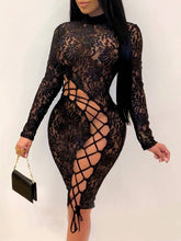 Load image into Gallery viewer, Bandage Hollow Split Dress
