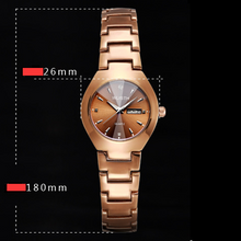 Load image into Gallery viewer, Coffee Gold Luminous Waterproof Steel Band Couple Student Watch