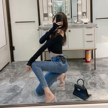 Load image into Gallery viewer, High waist jeans slim skinny cropped pencil pants