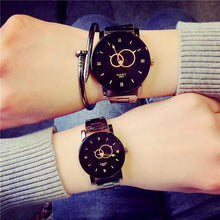 Load image into Gallery viewer, Turntable Gun Black Quartz Couple Watch