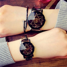 Load image into Gallery viewer, Turntable Gun Black Quartz Couple Watch
