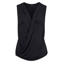 Load image into Gallery viewer, Double Pocket V-neck Sleeveless Vest Cross European And American T-shirt