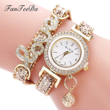 Load image into Gallery viewer, FanTeeDa Brand Women Bracelet Watches Ladies Watch Rhinestones Clock Womens Fashion Dress Wristwatch Relogio Feminino Gift