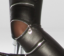 Load image into Gallery viewer, Hollow Out Women Fashion High Zippers Leggings Active Leather Pants