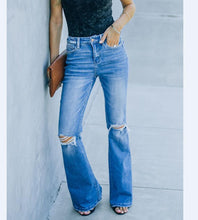 Load image into Gallery viewer, New Women's Denim Trousers With Ripped Holes And Washed Thin