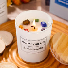 Load image into Gallery viewer, Natural Crystal Stone Aromatherapy Candle Soy Wax Smokeless Candles Gift Box Christmas Hand Gift