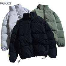 Load image into Gallery viewer, Winter New Men Solid Color Parkas Quality Brand Men's Stand