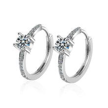 Load image into Gallery viewer, Natural Crystal Small Flower Hoop Earring