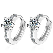 Load image into Gallery viewer, Natural Crystal Small Flower Hoop Earring