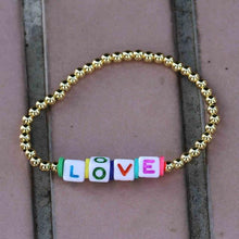 Load image into Gallery viewer, Fashion Letter Charm Pearl stretch Bracelet