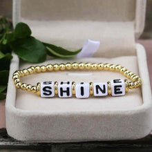 Load image into Gallery viewer, Fashion Letter Charm Pearl stretch Bracelet