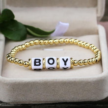 Load image into Gallery viewer, Fashion Letter Charm Pearl stretch Bracelet