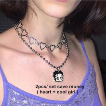 Load image into Gallery viewer, Girl Beads Metal Chian Necklace