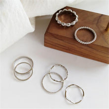 Load image into Gallery viewer, Hiphop/Rock Metal Geometry Circular Punk Rings Set