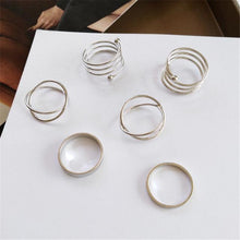 Load image into Gallery viewer, Hiphop/Rock Metal Geometry Circular Punk Rings Set