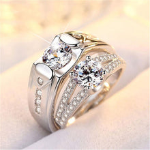 Load image into Gallery viewer, Silver Plated Couple Ring