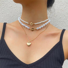 Load image into Gallery viewer, Coin Faux Pearl Decor Choker Necklace