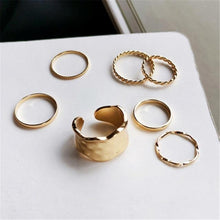 Load image into Gallery viewer, Hiphop/Rock Metal Geometry Circular Punk Rings Set