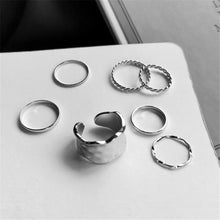 Load image into Gallery viewer, Hiphop/Rock Metal Geometry Circular Punk Rings Set