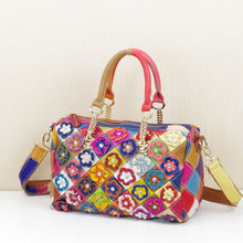 Load image into Gallery viewer, Cowhide Handbags Color Flower Handbags
