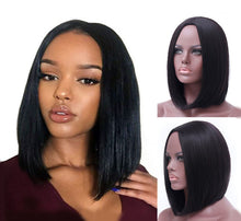 Load image into Gallery viewer, Mid-point black straight hair hood
