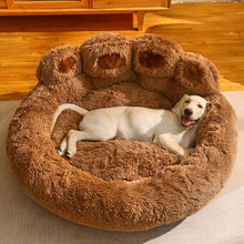 Load image into Gallery viewer, Dog Bed Cat Mat Round Large Pet House Long Plush Deep Sleeping Warm Bear Paw Shape Super Soft Cushion Calm Beds
