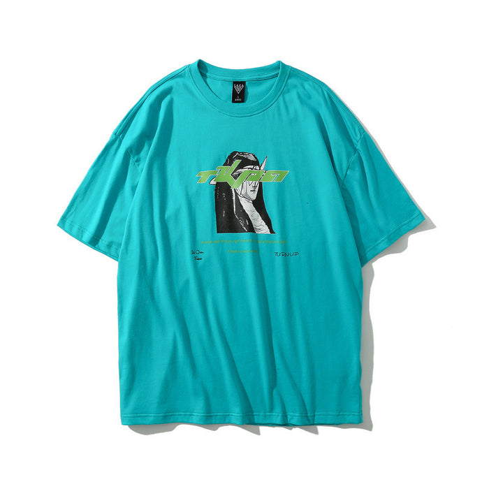 Dark Mourning Print Loose Short Sleeve